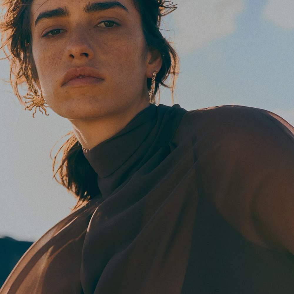 H&M Tie-Neck Chiffon Blouse